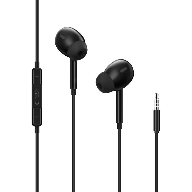 Tech-Protect Ultraboost Core G3 Mini Jack 3.5 mm Wired Earphones, Black