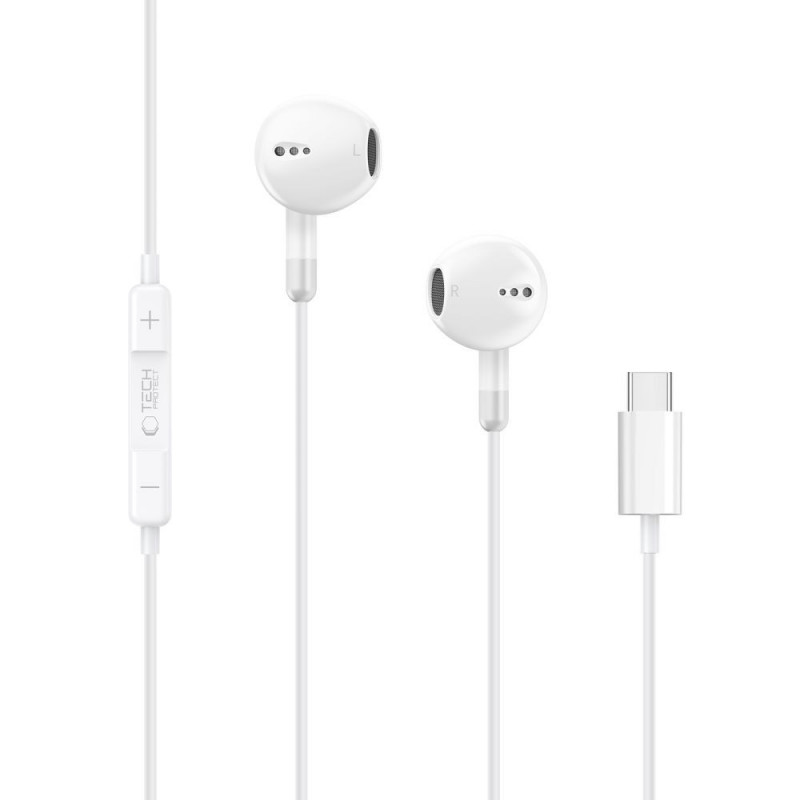 Tech-Protect Ultraboost Core G4 USB-C Wired Earphones, White