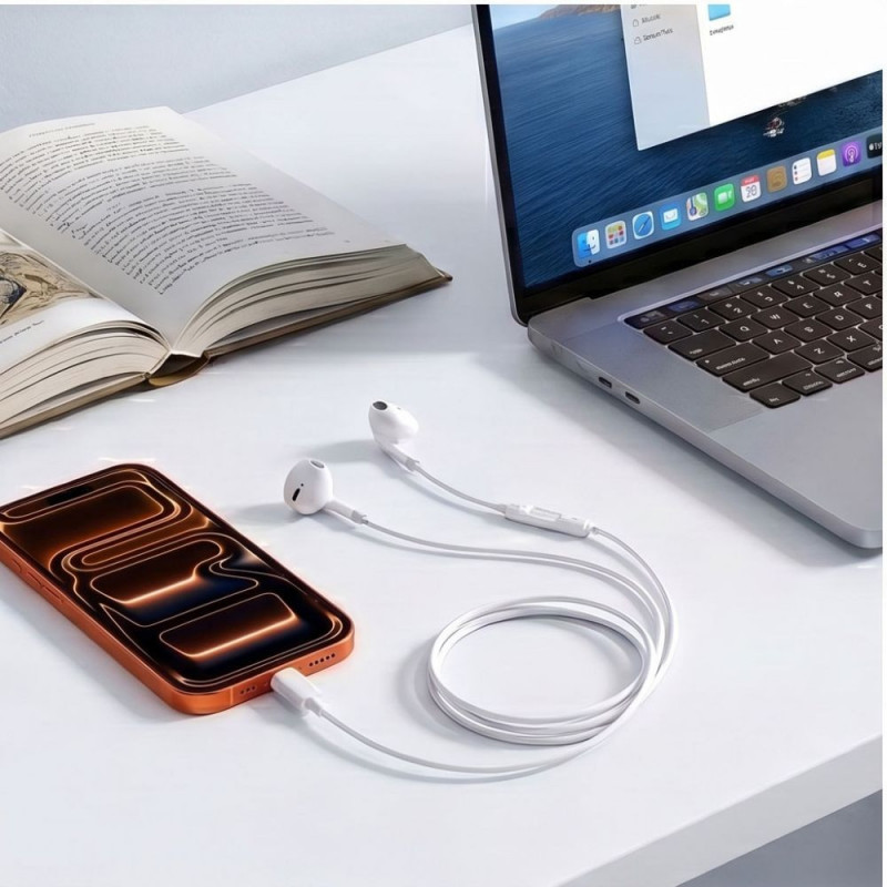 Tech-Protect Ultraboost Core G4 USB-C Wired Earphones, White