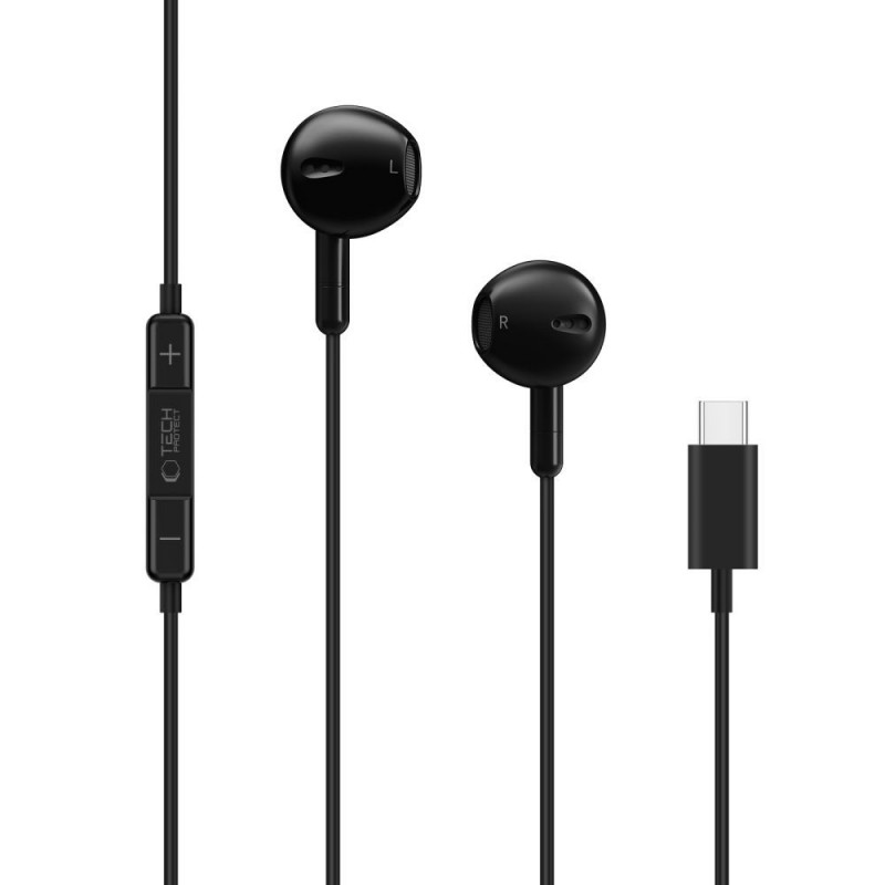 Tech-Protect Ultraboost Core G4 USB-C Wired Earphones, Black