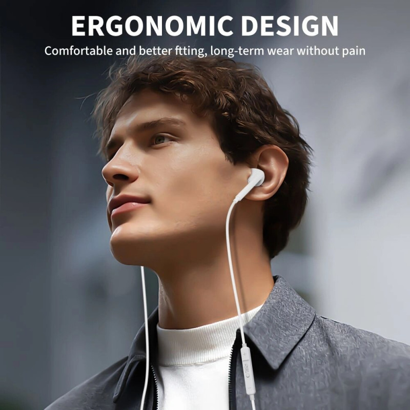 Tech-Protect Ultraboost Core G2 Mini Jack 3.5 mm Wired Earphones, White