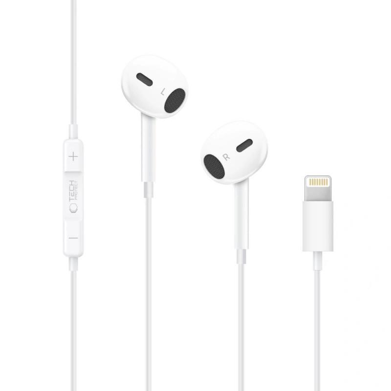 Tech-Protect Ultraboost Core G2 Lightning Wired Earphones, White (THP4681)