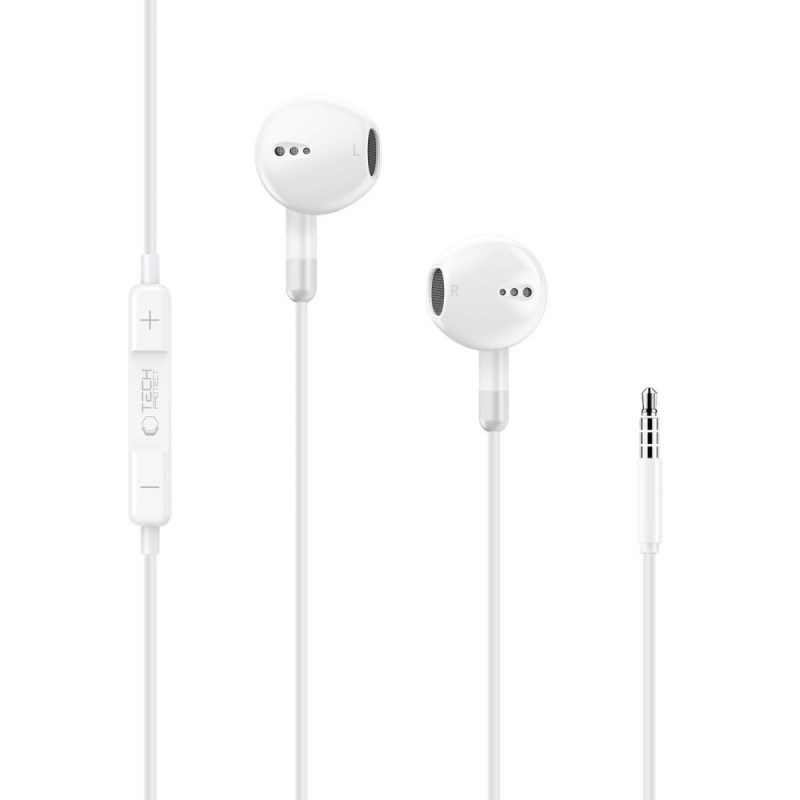 Tech-Protect Ultraboost Core G4 Mini Jack 3.5 mm Wired Earphones, White (THP5619)