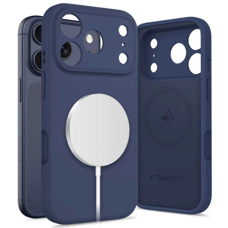 Tech-Protect Silicone MagSafe Case for Apple iPhone 17 Pro, Deep Blue