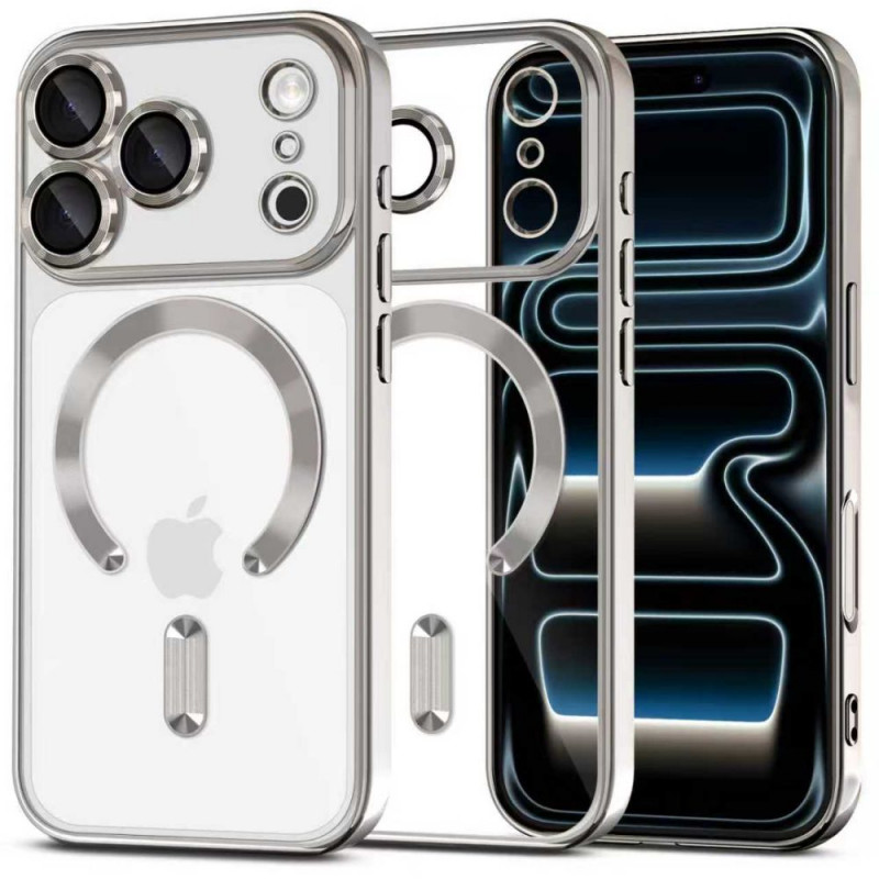 Tech-Protect MagFlex MagSafe Case for Apple iPhone 17 Pro, Shiny Silver