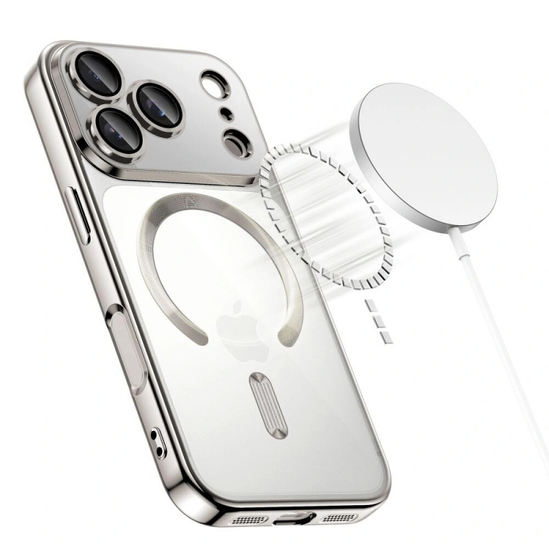 Tech-Protect MagFlex MagSafe Case for Apple iPhone 17 Pro, Shiny Silver