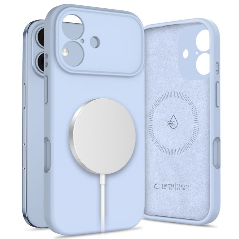 Tech-Protect Silicone MagSafe Case for Apple iPhone 17, Mist Blue