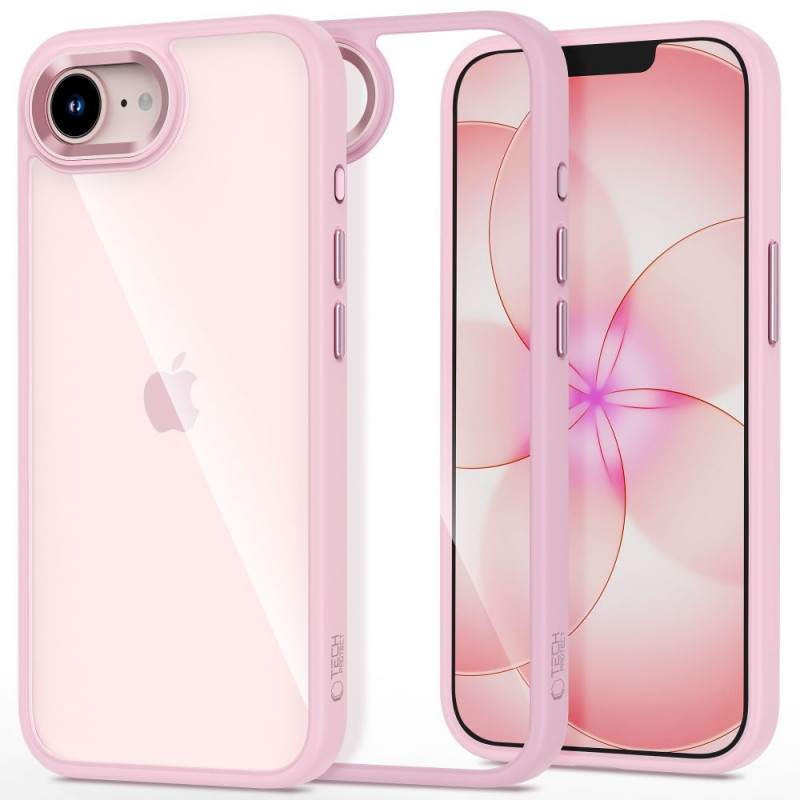 Tech-Protect Magmat Case for Apple iPhone 16e / 17e, Soft Pink/clear