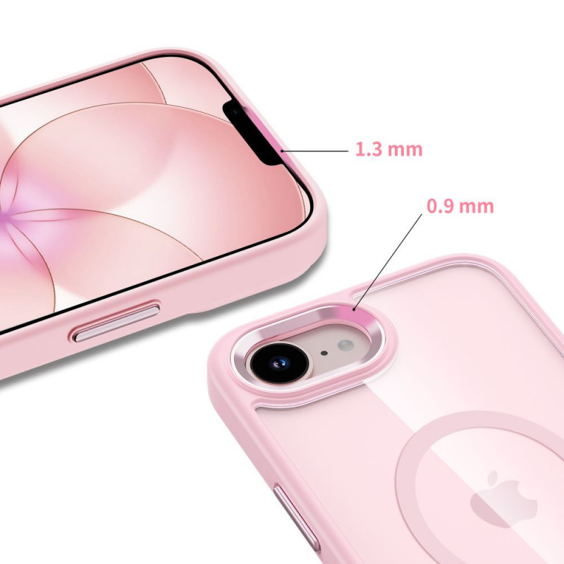 Tech-Protect Magmat MagSafe Case for Apple iPhone 16e / 17e, Soft Pink/clear
