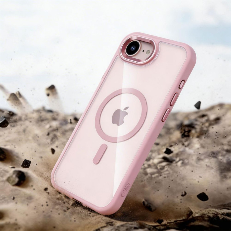 Tech-Protect Magmat MagSafe Case for Apple iPhone 16e / 17e, Soft Pink/clear