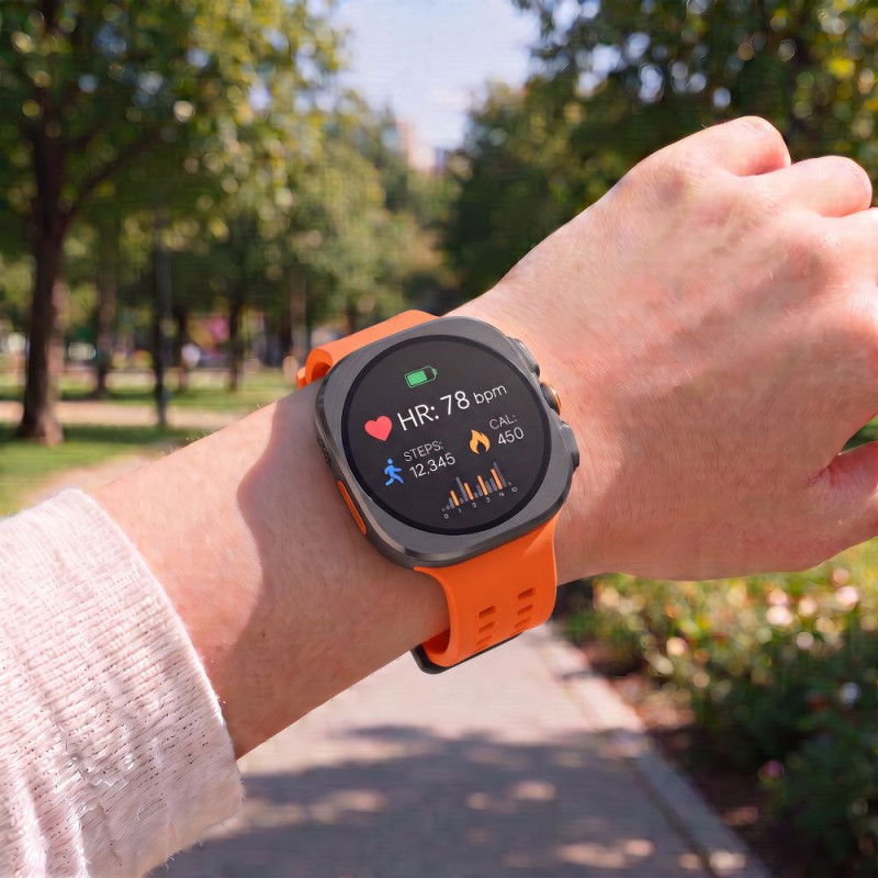 Tech-Protect Silicone Air Strap for Samsung Galaxy Watch Ultra 1 / 2 (2024-2026) 47 mm, Tangerine Orange