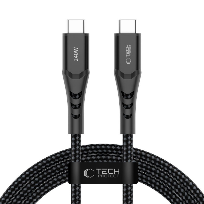 Tech-Protect Ultraboost UB11T USB-C to USB-C Cable PD 240W, 200 cm, Black
