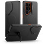 Tech-Protect Kevlar Aura MagSafe Case for Samsung Galaxy S25 Ultra, Black/Orange