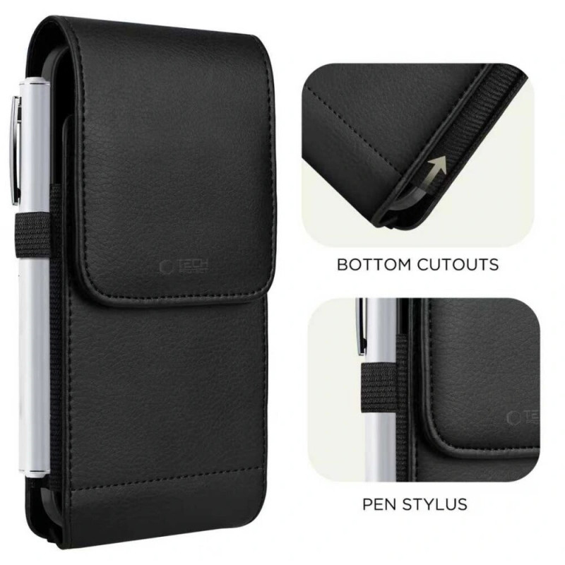 Tech-Protect SM75 Universal Phone Holster Pouch for 5.8-6.8 Inch Smartphones, Black