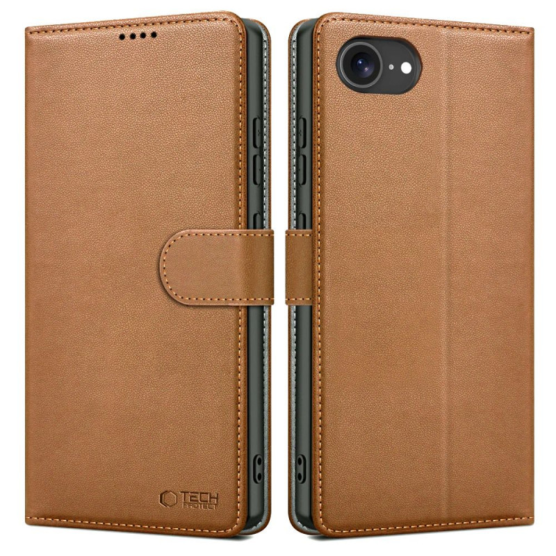 Tech-Protect Wallet Case for Apple iPhone 17e / 16e, Brown