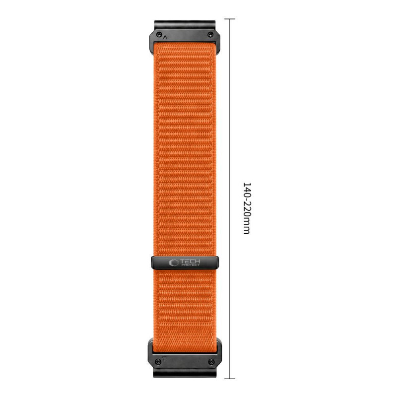 Tech-Protect NylonLoop Garmin Fenix 5X / 5X Plus / 6X / 6X Pro / 7X / 8 / 8 Pro / 9 / 9 Pro Watch Strap (51 mm), Signal Orange