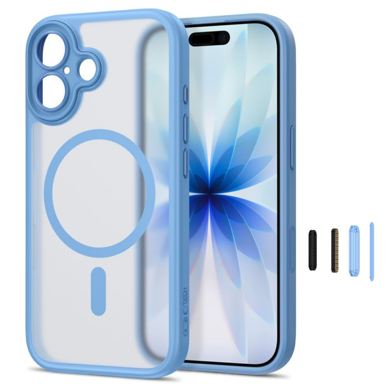 Tech-Protect MagPeak MagSafe CC Case for Apple iPhone 17, Matte Mist Blue