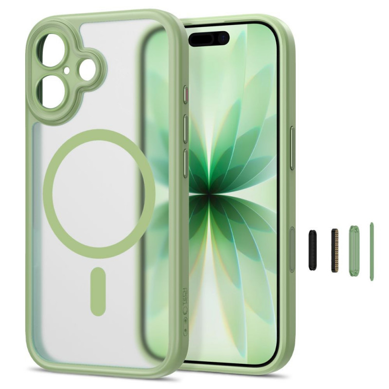 Tech-Protect MagPeak MagSafe CC Case for Apple iPhone 17, Matte Sage
