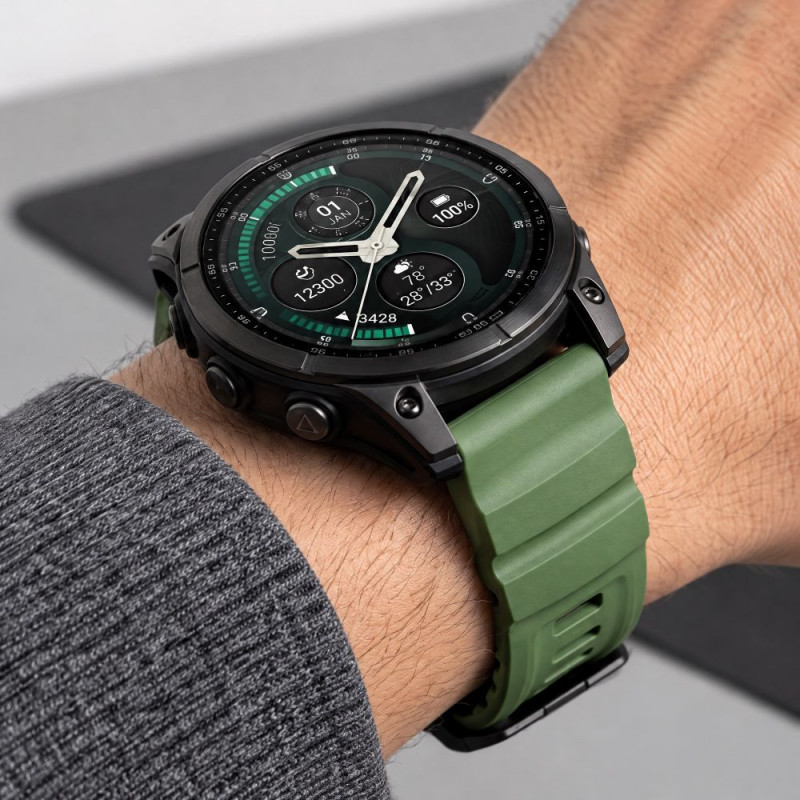 Tech-Protect Motion Garmin Fenix 5X / 5X Plus / 6X / 6X Pro / 7X / 8 / 8 Pro / 9 / 9 Pro Watch Strap (51 mm), Military Green