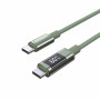 Choetech XCC-1068 PD 60W USB-C to USB-C Cable with Display, 1.2 m, Green