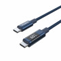 Choetech XCC-1068 PD 60W USB-C to USB-C Cable with Display, 1.2 m, Blue