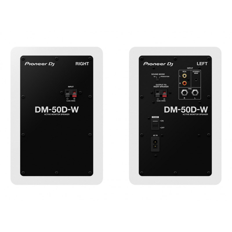 Pioneer DJ DM-50D-W active monitor speaker, 5 inch, 25 W (2 pcs), white