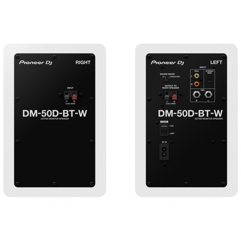 Pioneer DJ DM-50D-BT-W active monitor speaker, 3.4 inch, 25 W (1 pair), white
