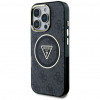 Guess GUHMP16LHG4PRTGK IML Metal Glitter 4G Circle Triangle MagSafe Case for Apple iPhone 16 Pro, black