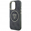 Guess GUHMP16LHG4PRTGK IML Metal Glitter 4G Circle Triangle MagSafe Case for Apple iPhone 16 Pro, black