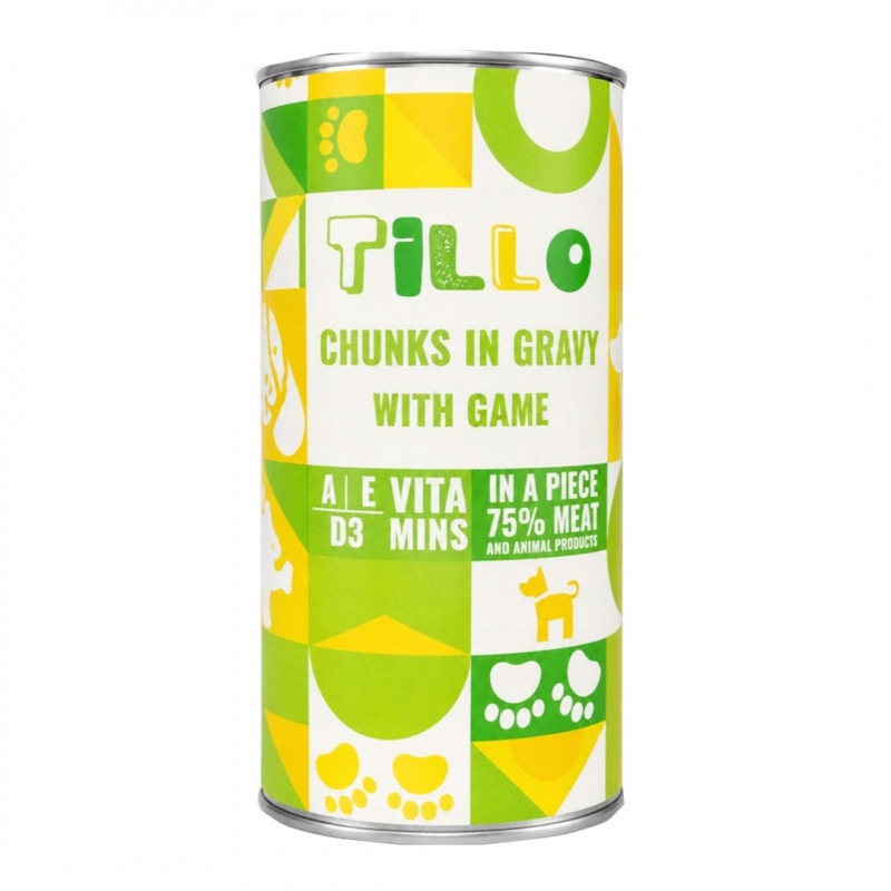 TILLO Chunks in gravy Game wet dog food, 1250 g