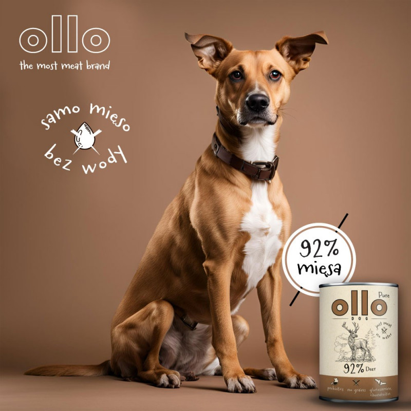OLLO Pure Deer wet dog food, 850 g