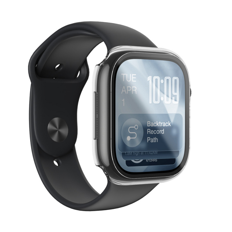 AmazingThing Radix FullGuard Glass Screen Protector with Case for Apple Watch Series 11 46 mm, Clear