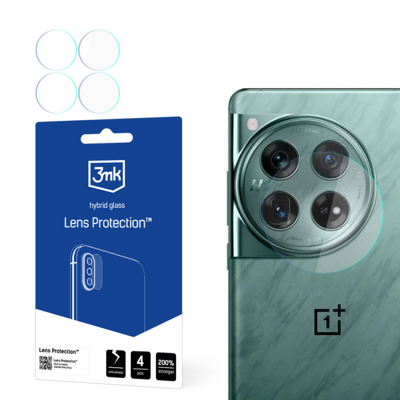 3MK Lens Protection Hybrid Camera Lens Glass for OnePlus 12 5G (4 pcs)