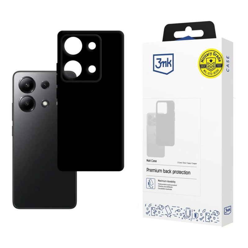 3MK Matt Case for Xiaomi Redmi Note 13 4G, Black