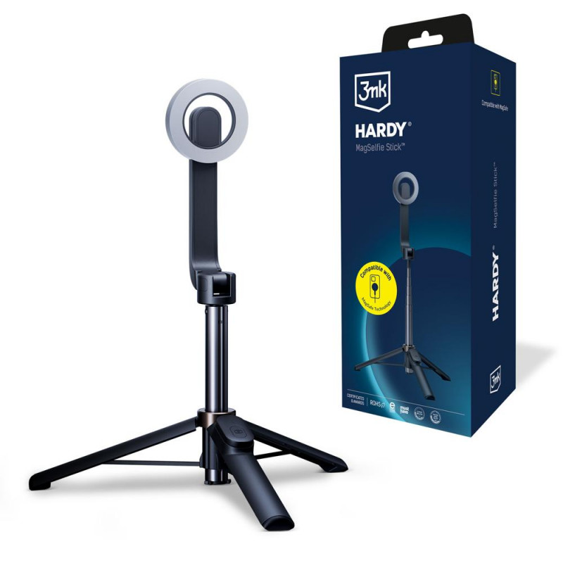 3MK HARDY MagSelfie Selfie Stick, Black