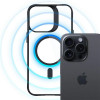 3MK Satin Armor MagCase MagSafe smartphone case for Apple iPhone 15 Pro Max, clear with black frame