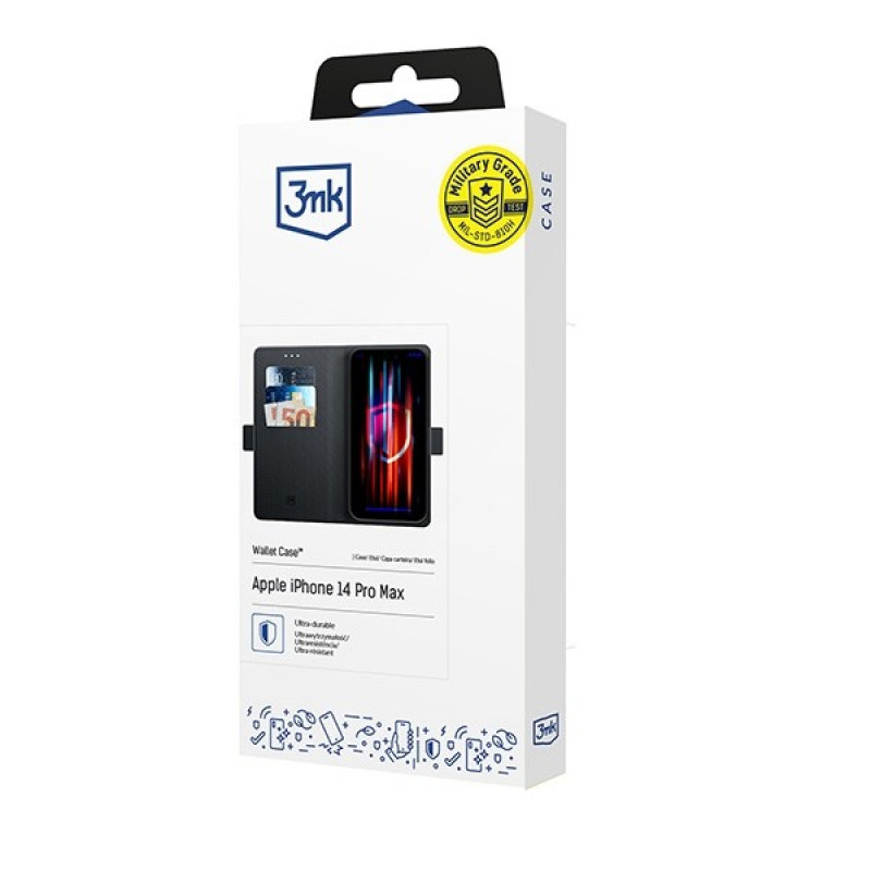 3MK Wallet Case wallet case for Apple iPhone 14 Pro Max, black