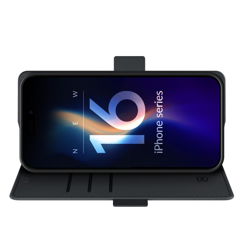 3MK Wallet Case for Apple iPhone 16, black