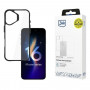 3mk Satin Armor Case+ for Apple iPhone 16 Plus, Transparent with Black Frame