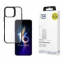 3mk Satin Armor Case+ for Apple iPhone 16 Pro Max, Transparent with Black Frame