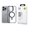 3mk Satin Armor MagCase with MagSafe for Apple iPhone 16 Pro, Clear with Black Frame