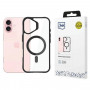 3mk Satin Armor MagCase with MagSafe for Apple iPhone 16 Plus (W-3SAMaCa-AiP16Plu-0), Clear with Black Frame