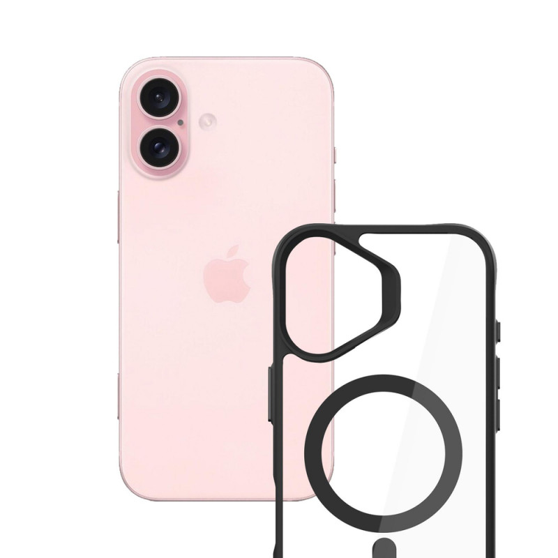 3mk Satin Armor MagCase with MagSafe for Apple iPhone 16 (W-3SAMaCa-AiP16-0), Clear with Black Frame