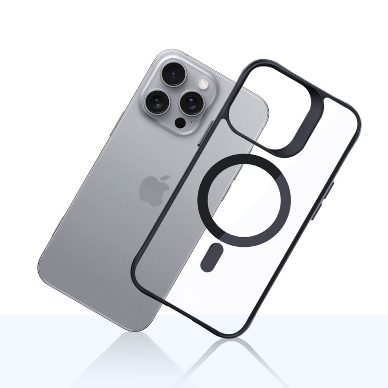 3mk Satin Armor MagCase with MagSafe for Apple iPhone 16 Pro Max (W-3SAMaCa-AiP16PM-0), Clear with Black Frame
