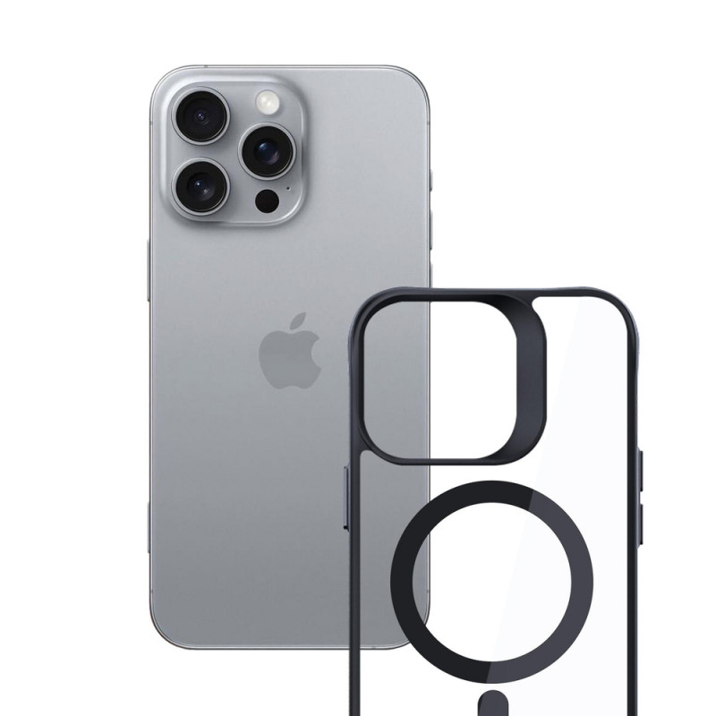 3mk Satin Armor MagCase with MagSafe for Apple iPhone 16 Pro Max (W-3SAMaCa-AiP16PM-0), Clear with Black Frame