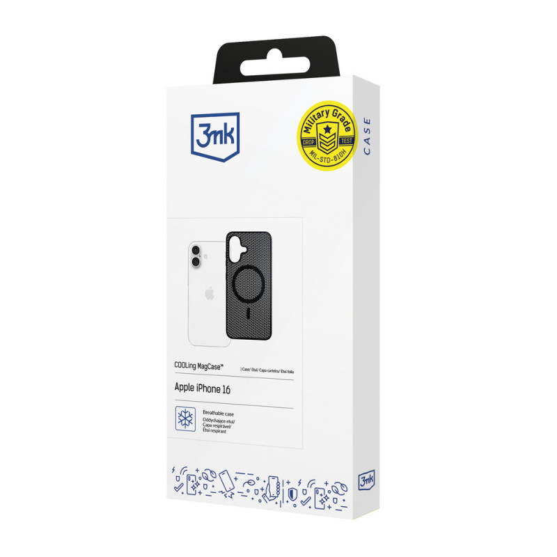 3mk COOLing MagCase for Apple iPhone 16, Black