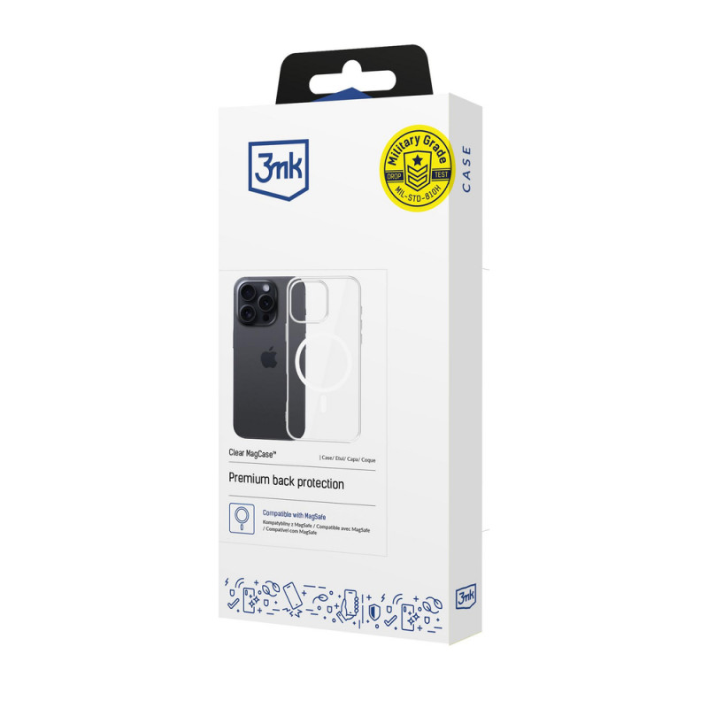 3mk Clear MagCase for Apple iPhone 16 Pro Max, Transparent