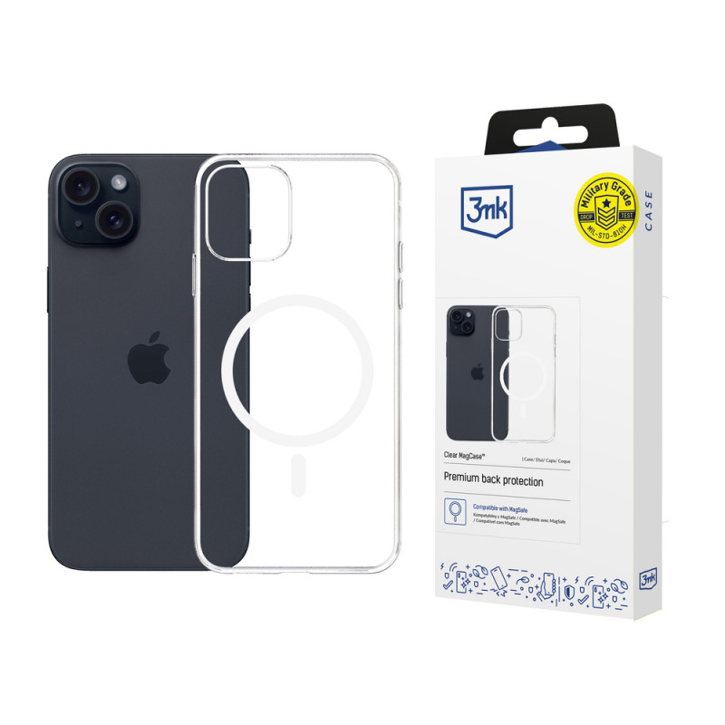 3mk Clear MagCase for Apple iPhone 15 Plus, Transparent