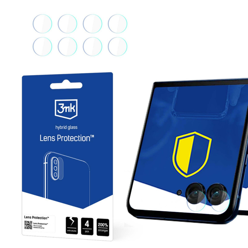 3mk Lens Protect Hybrid Glass Camera Lens Protector for Motorola Razr 50 (Front), 4 pcs