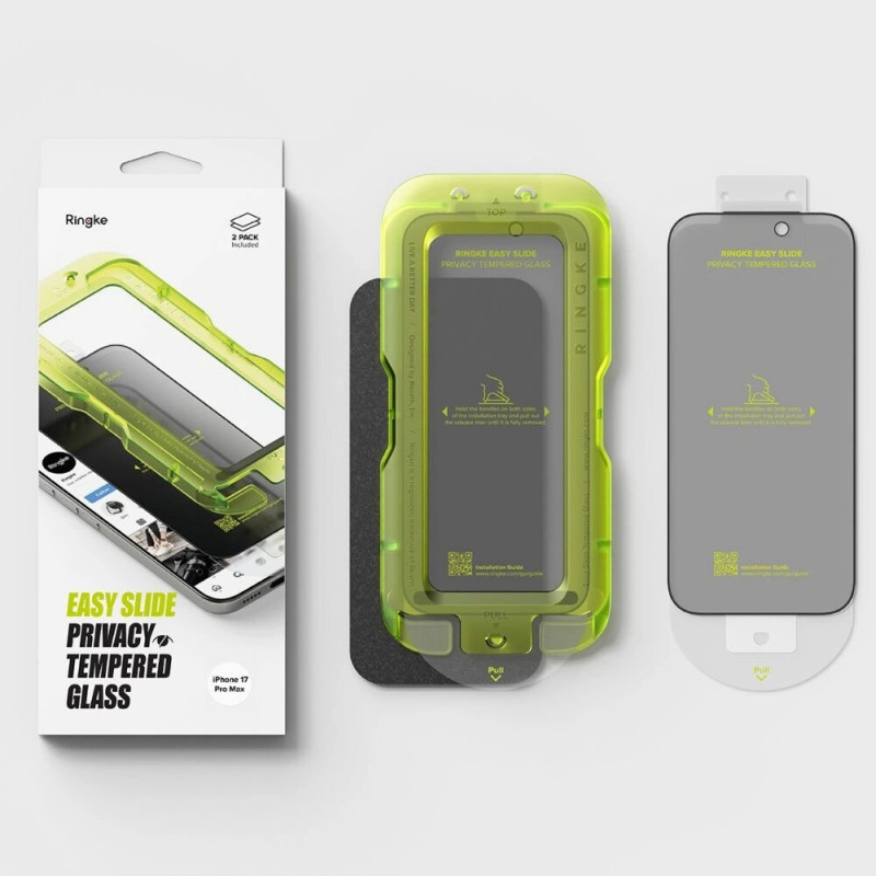 Ringke Easy Slide Privacy Tempered Glass for Apple iPhone 17 Pro Max (2 pcs)